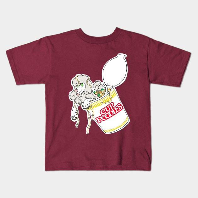 Cup Poodles Kids T-Shirt by ManderPander